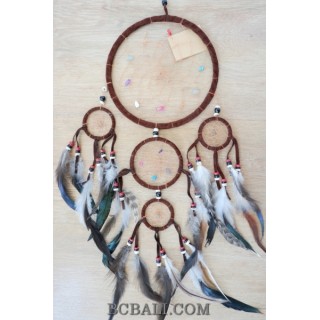 handmade dream catcher balinese style 5circle leather string